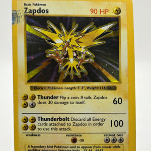 Pokemon TCG WOTC Base Set Shadowless - Zapdos 16/102 Rare Holo Heavy Played FRENLY BRICKS - Open 7 Days