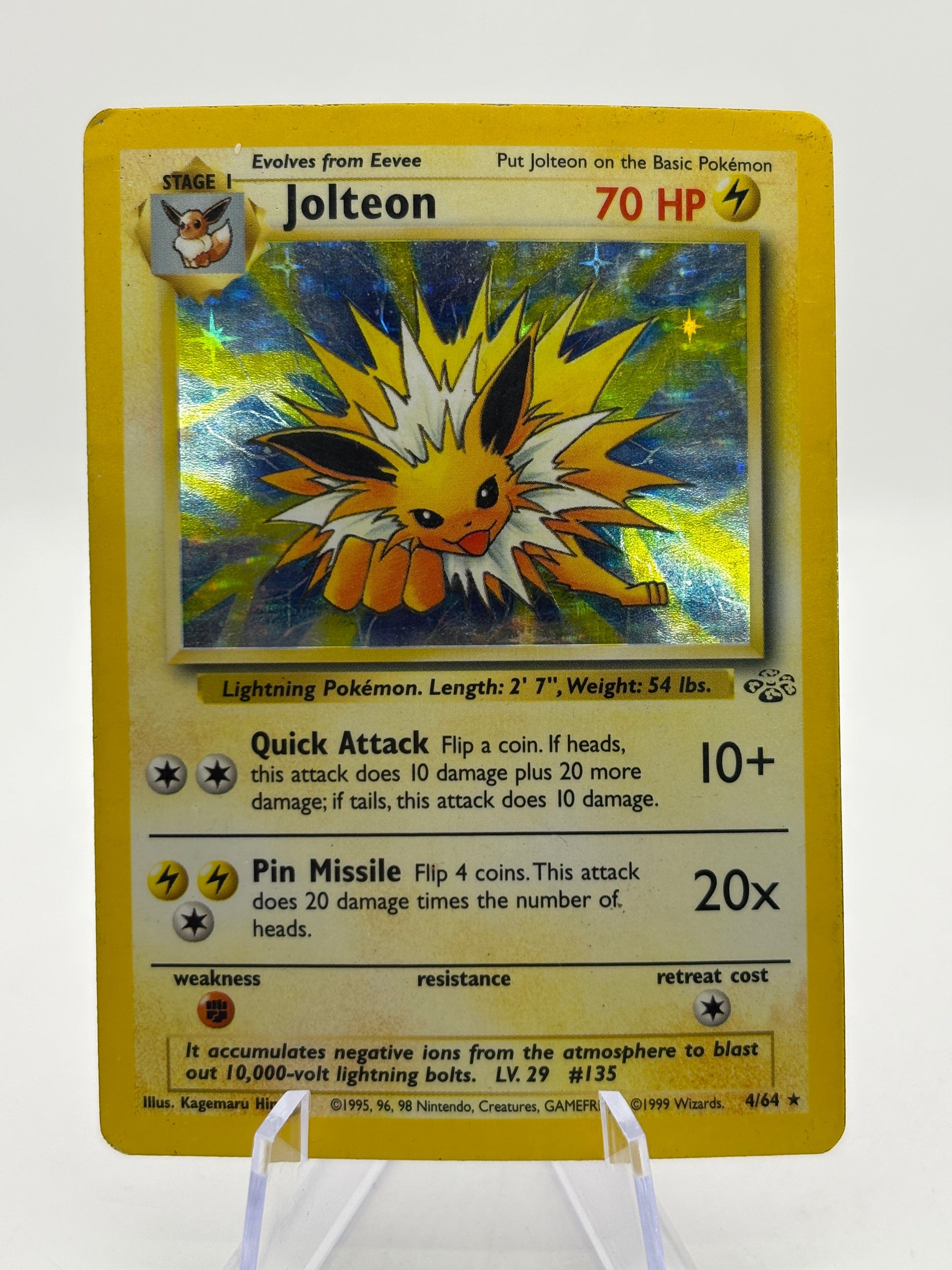 Pokemon TCG WOTC Jungle - Jolteon 4/64 Holo Rare Heavy Played FRENLY BRICKS - Open 7 Days