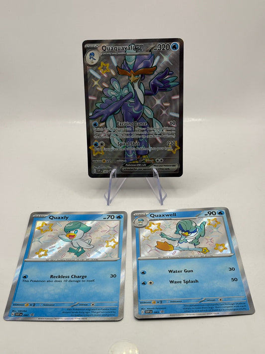 Pokemon TCG SVP Promos - Quaquaval EX 084, Quaxly 082, Quaxwell 083 NM FRENLY BRICKS - Open 7 Days