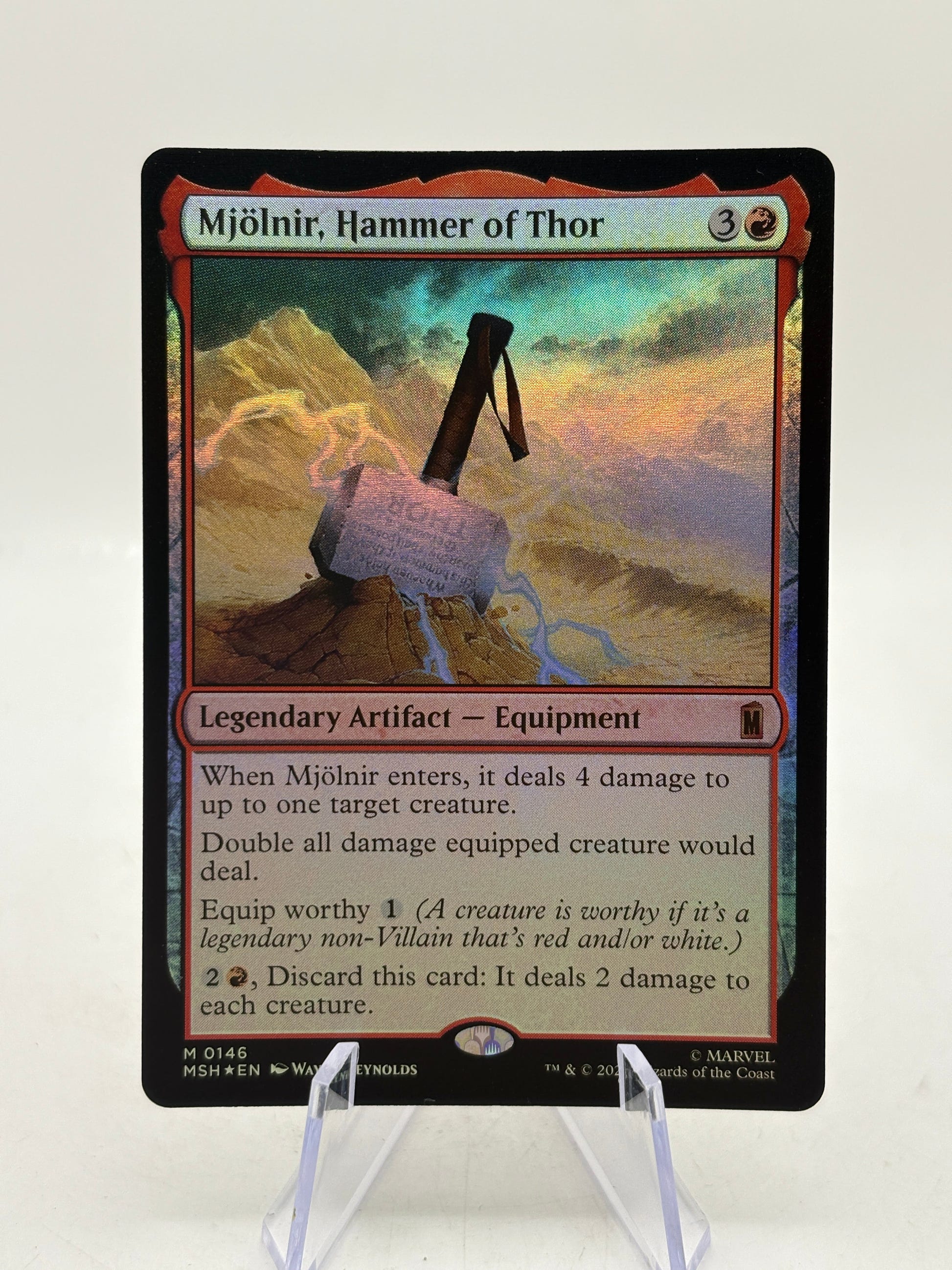 Mjolnir, Hammer of Thor Marvel Super Heroes Foil M0146 MTG FRENLY BRICKS - Open 7 Days image 1