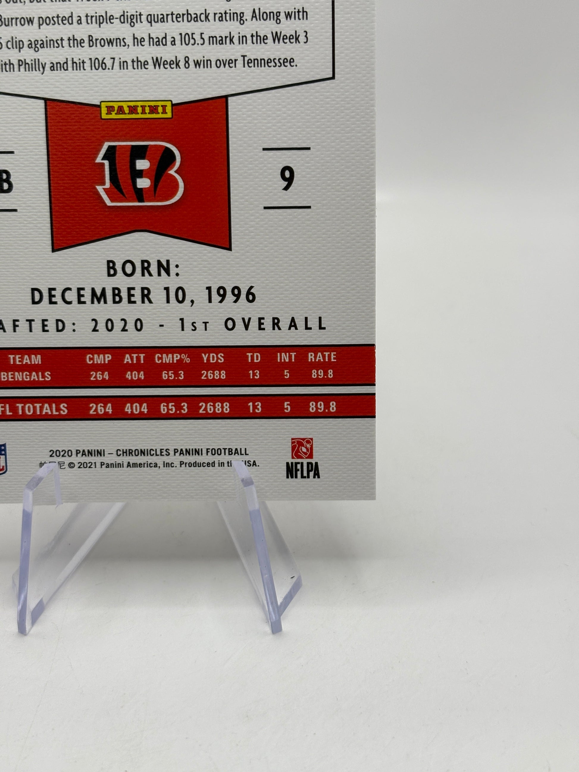 2020 Panini Chronicles Football - Joe Burrow Bronze PA-1 Rookie Card FRENLY BRICKS - Open 7 Days