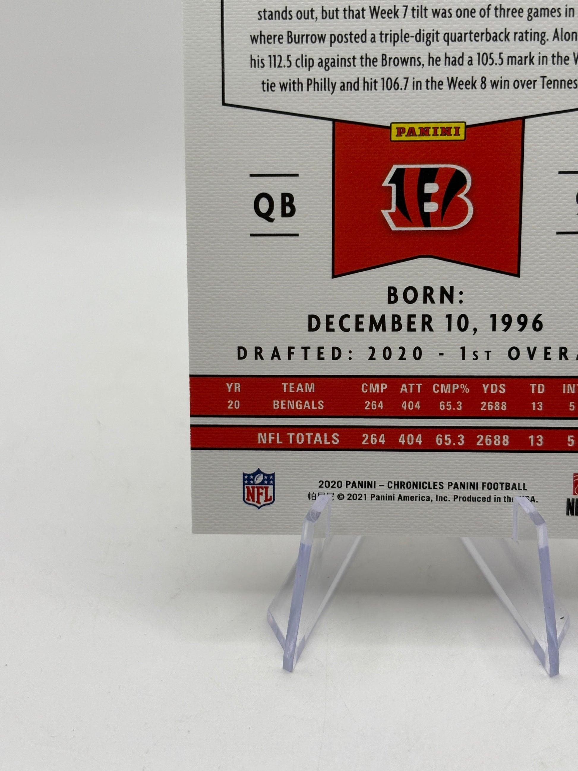 2020 Panini Chronicles Football - Joe Burrow Bronze PA-1 Rookie Card FRENLY BRICKS - Open 7 Days