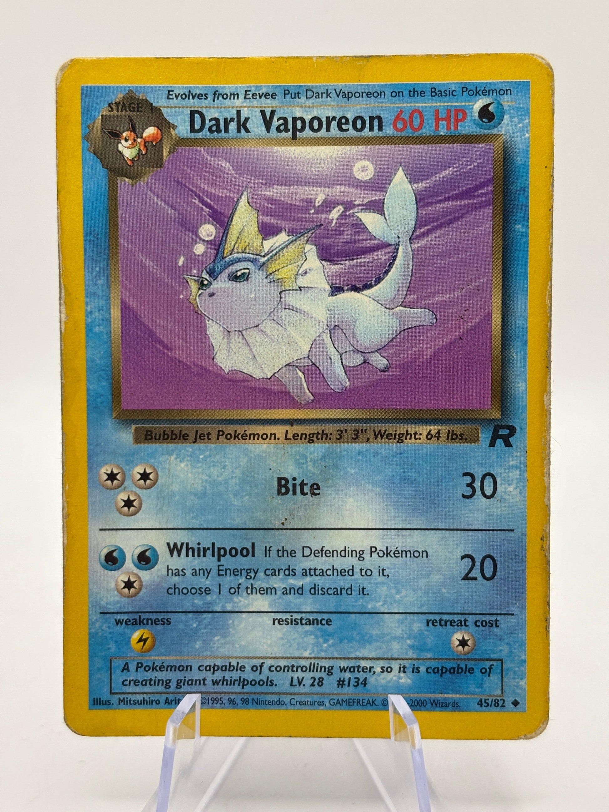 Pokemon TCG WOTC Team Rocket - Dark Vaporeon 45/82 Uncommon Non Holo HP FRENLY BRICKS - Open 7 Days