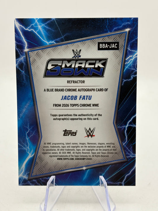2026 Topps Chrome WWE - BBA-JAC Jacob Fatu Auto Silver FRENLY BRICKS - Open 7 Days