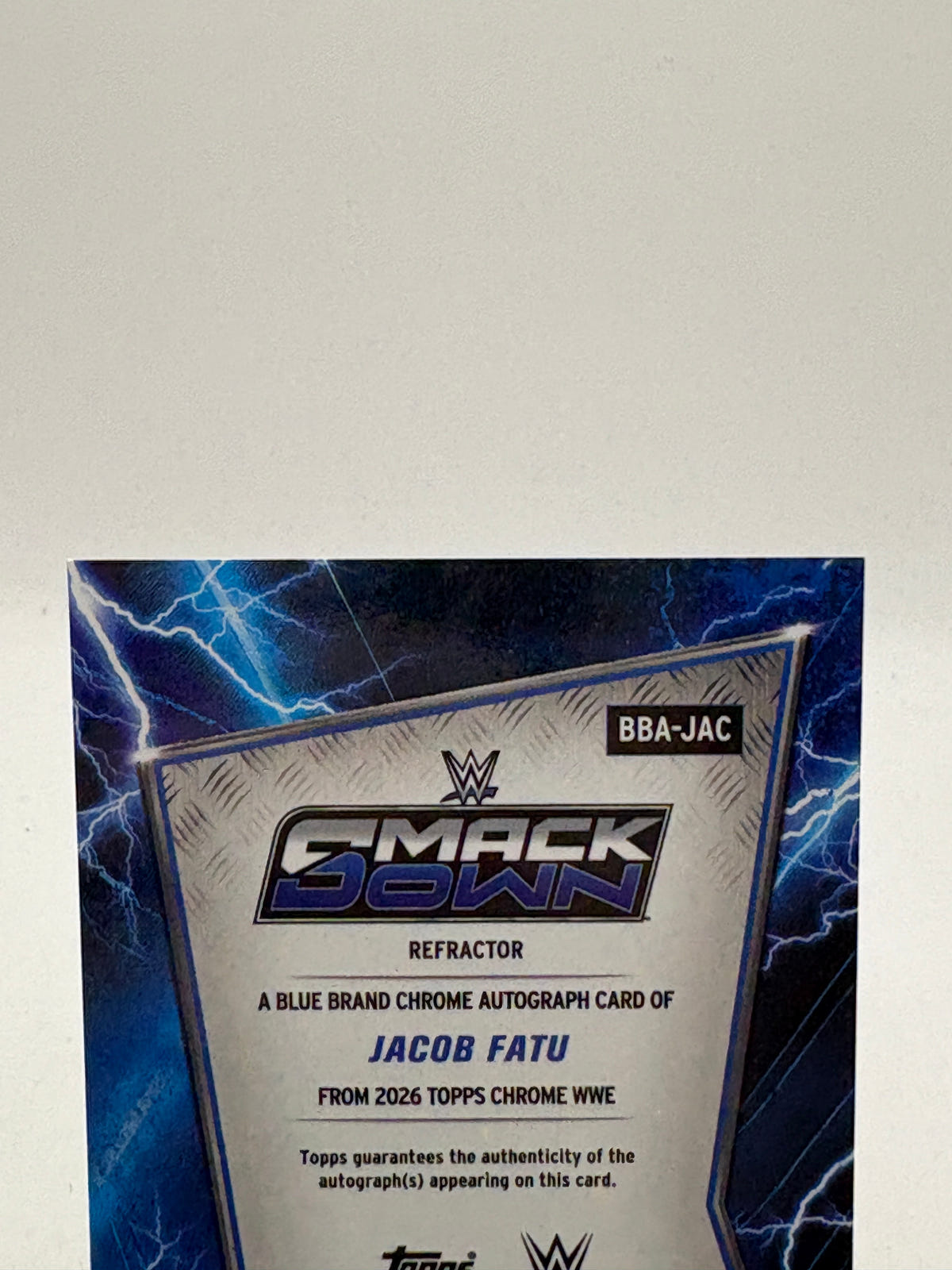 2026 Topps Chrome WWE - BBA-JAC Jacob Fatu Auto Silver, photo 3 image 3
