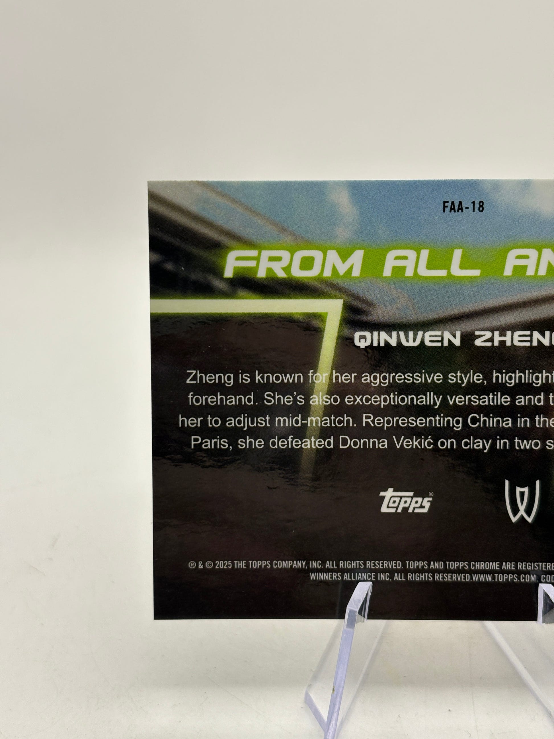 2025 Topps Chrome Qinwen Zheng From All Angles Orange Refractor #/25, photo 7 image 7