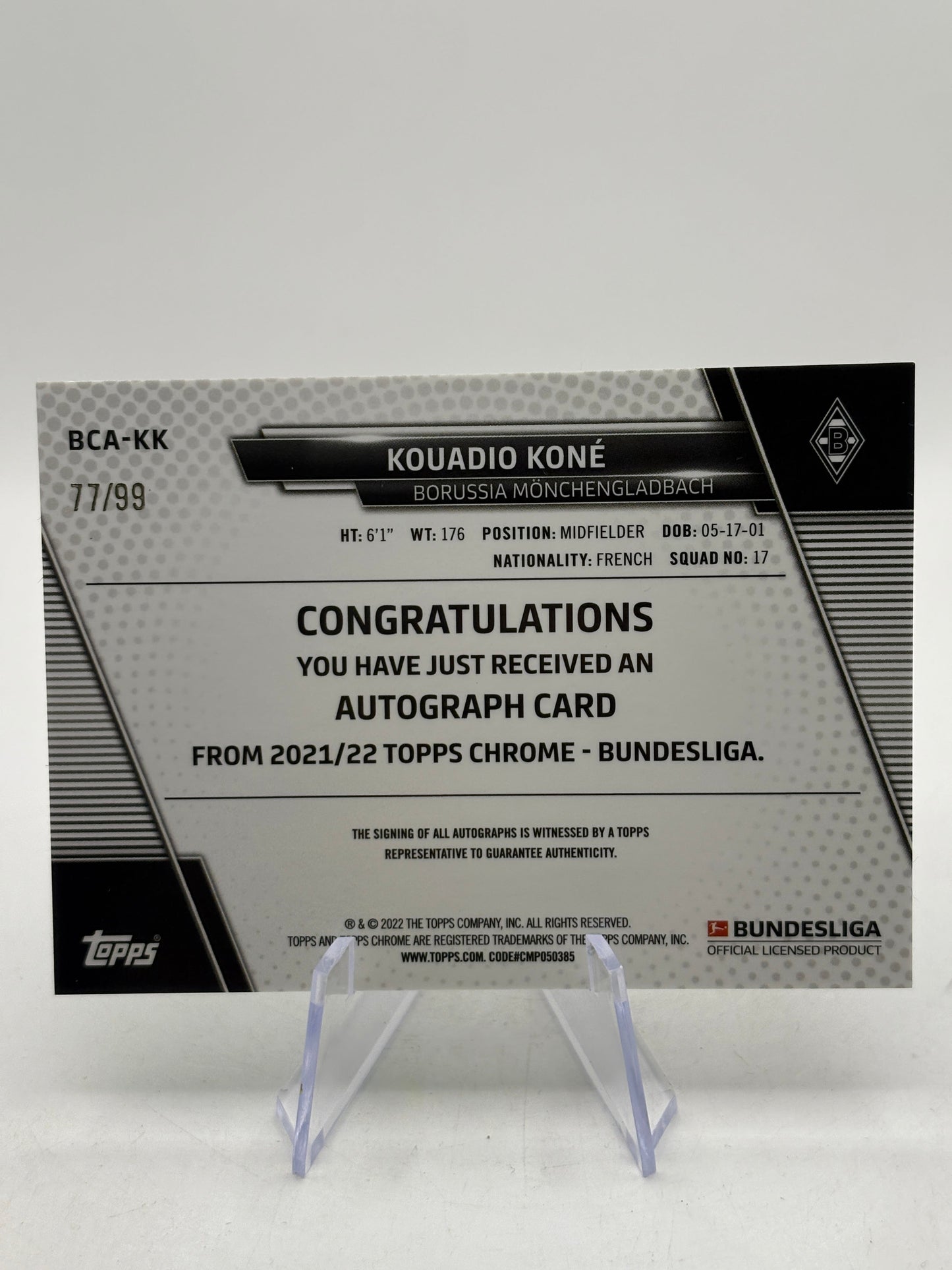 2021-22 Topps Chrome Bundesliga - Chrome Auto Kouadio Kone #BCA-KK Green Ref /99 FRENLY BRICKS - Open 7 Days