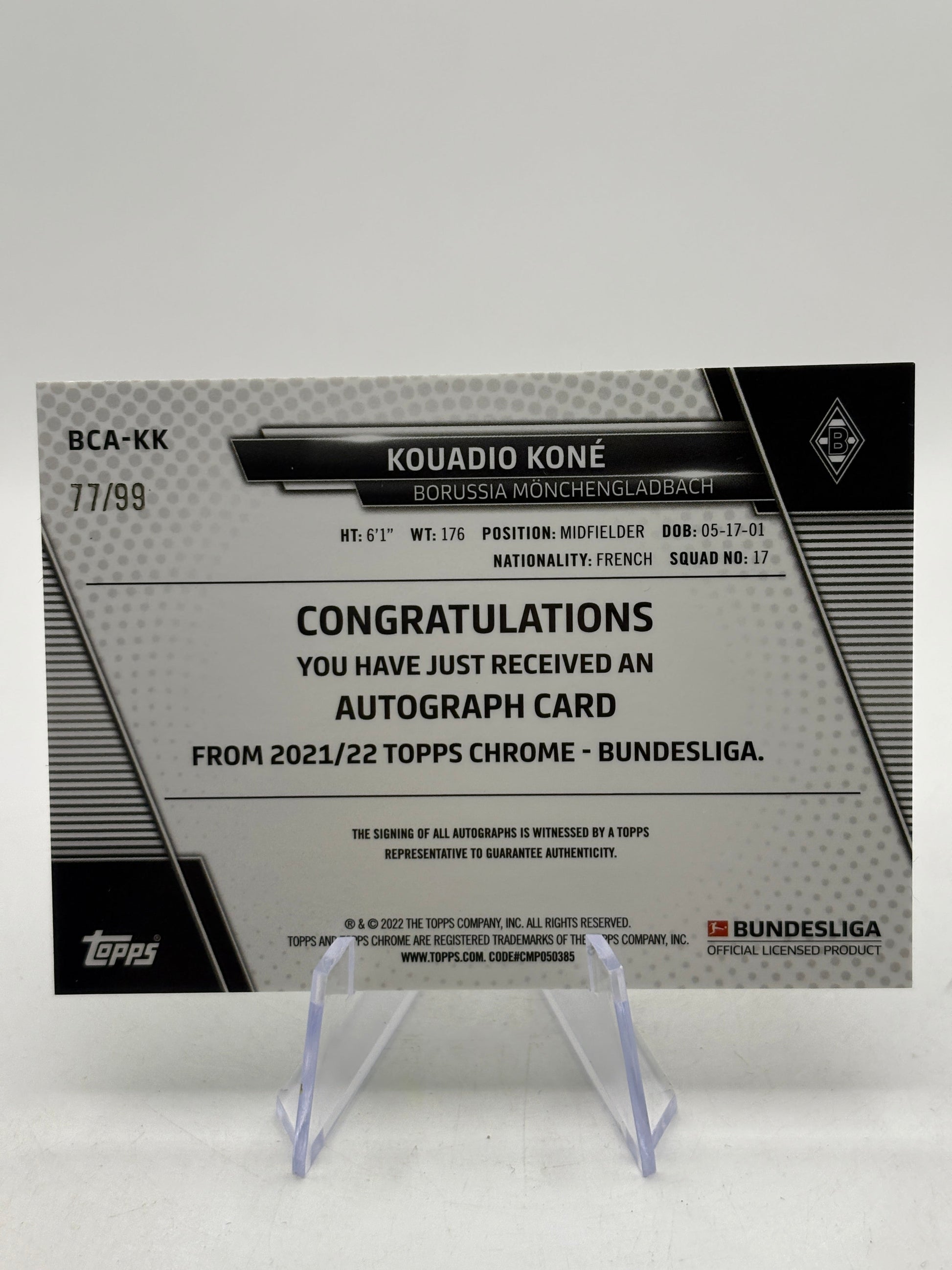 2021-22 Topps Chrome Bundesliga - Chrome Auto Kouadio Kone #BCA-KK Green Ref /99 FRENLY BRICKS - Open 7 Days