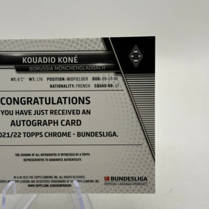 2021-22 Topps Chrome Bundesliga - Chrome Auto Kouadio Kone #BCA-KK Green Ref /99 FRENLY BRICKS - Open 7 Days