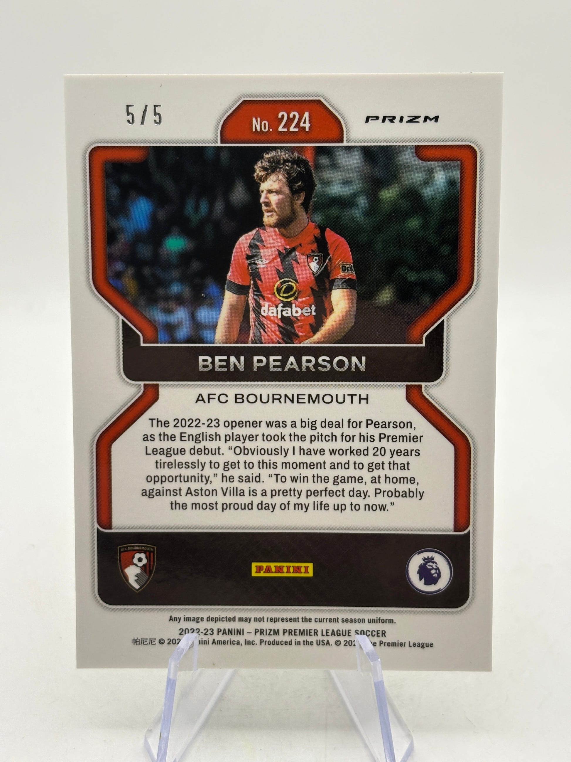 2022-23 Panini Prizm Soccer - Ben Pearson #224 Green Scope /5, photo 6 image 6