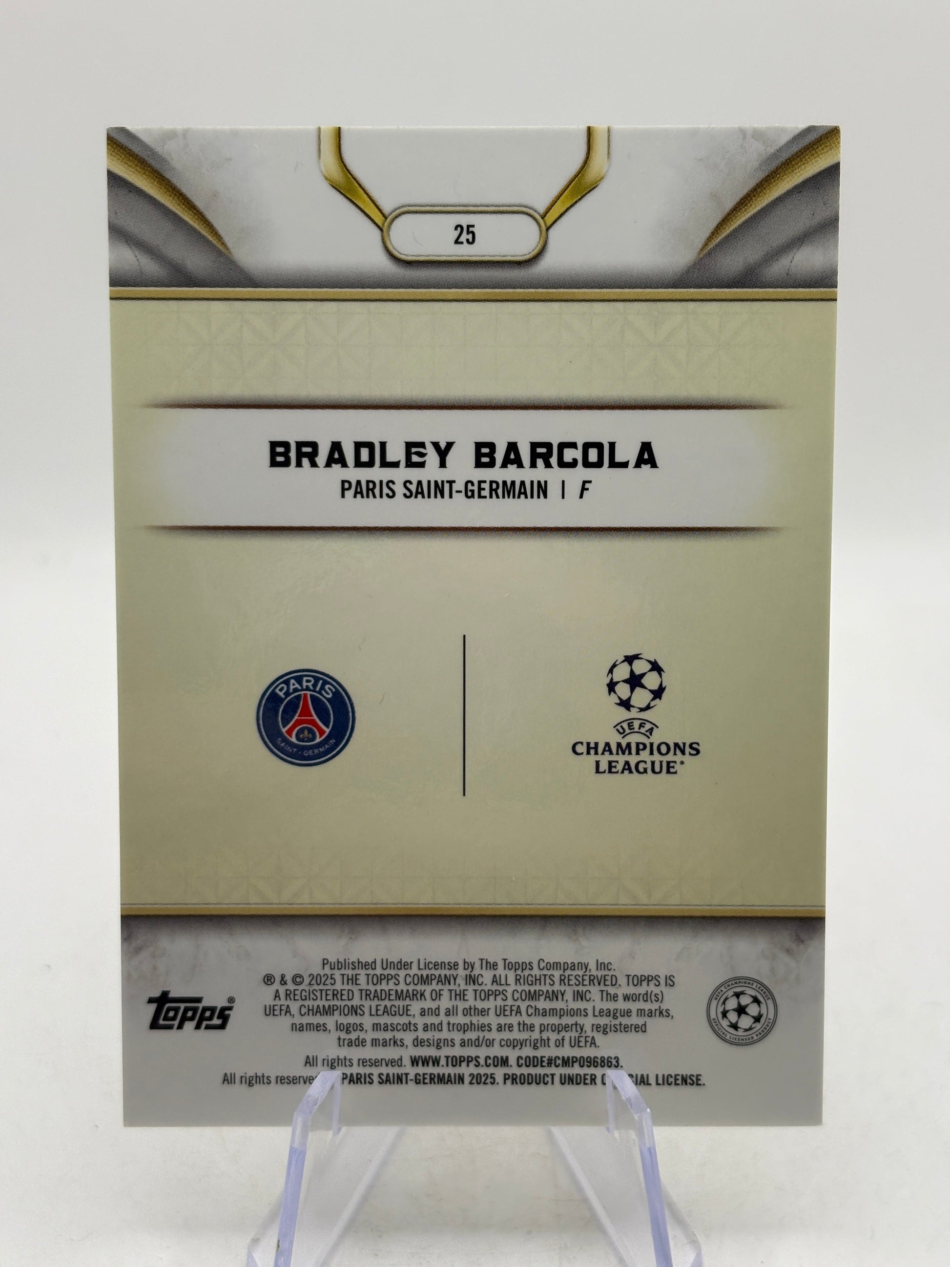 2025 Topps Reverence Champions League - Bradley Barcola #25 /99