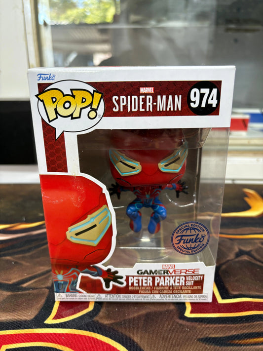 Marvel Peter Parker Velocity Suit Funko Pop! Vinyl Figure #974 FRENLY BRICKS - Open 7 Days