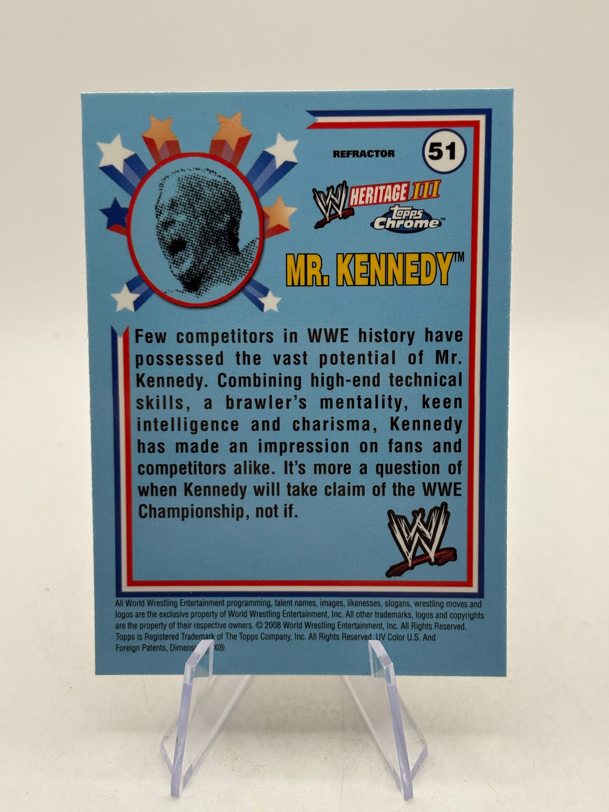Topps Chrome WWE Heritage 2008 #51 Mr. Kennedy Silver Refractor, photo 2 image 2