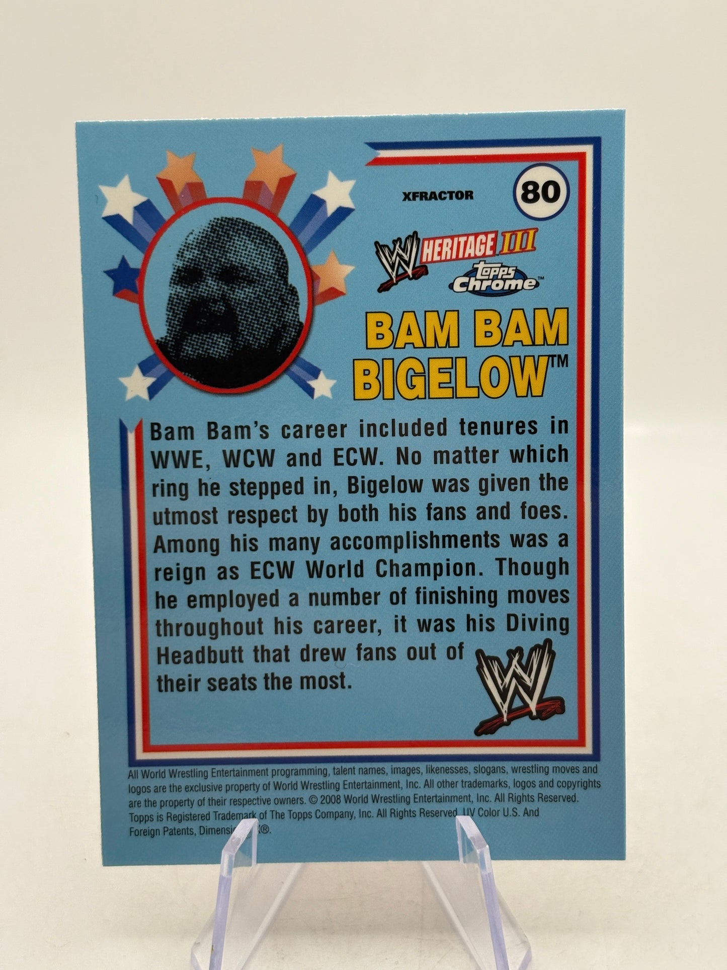 Topps Chrome WWE Heritage #80 Bam Bam Bigelow XFRACTOR FRENLY BRICKS - Open 7 Days