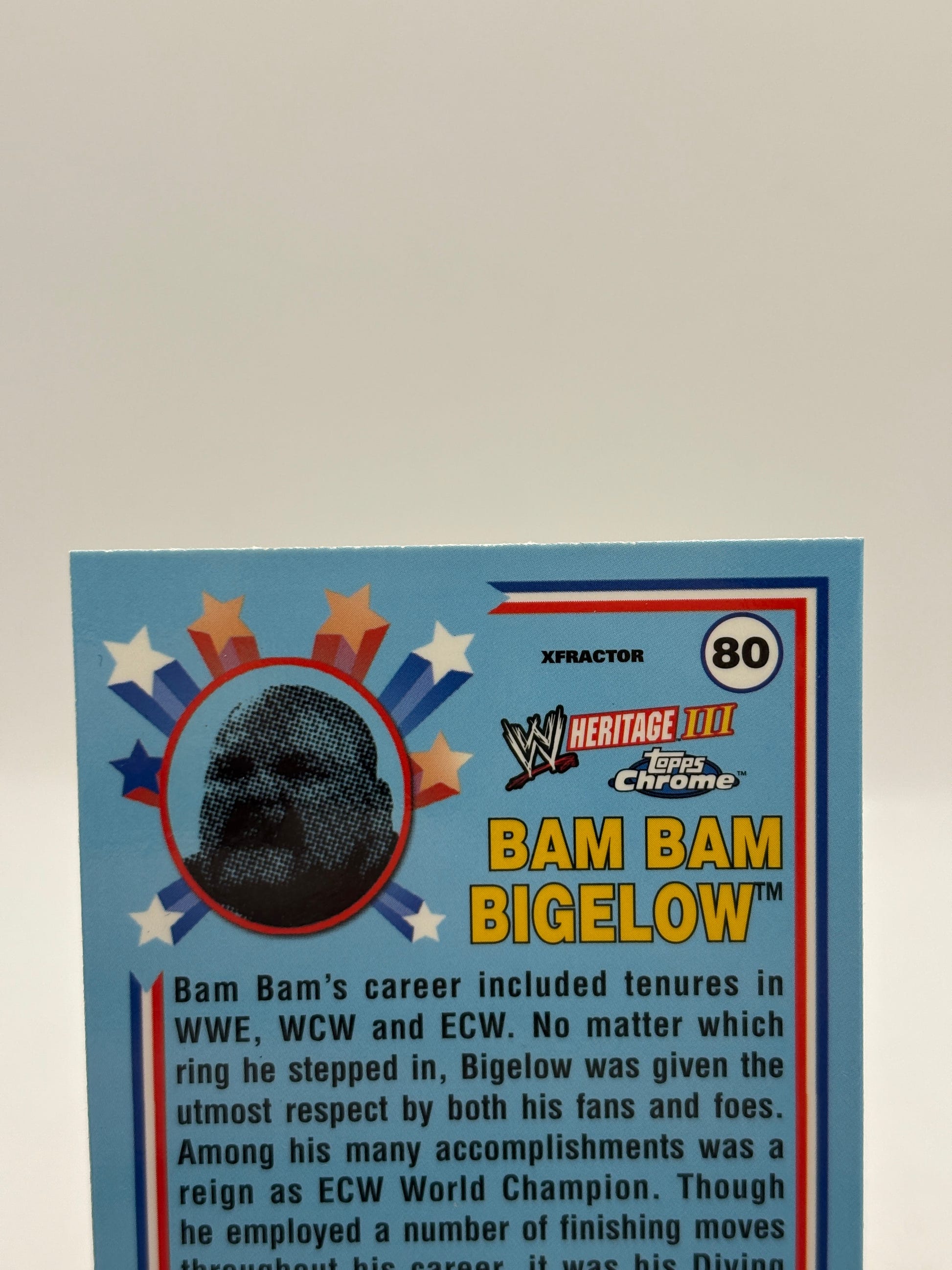 Topps Chrome WWE Heritage #80 Bam Bam Bigelow XFRACTOR, photo 3 image 3