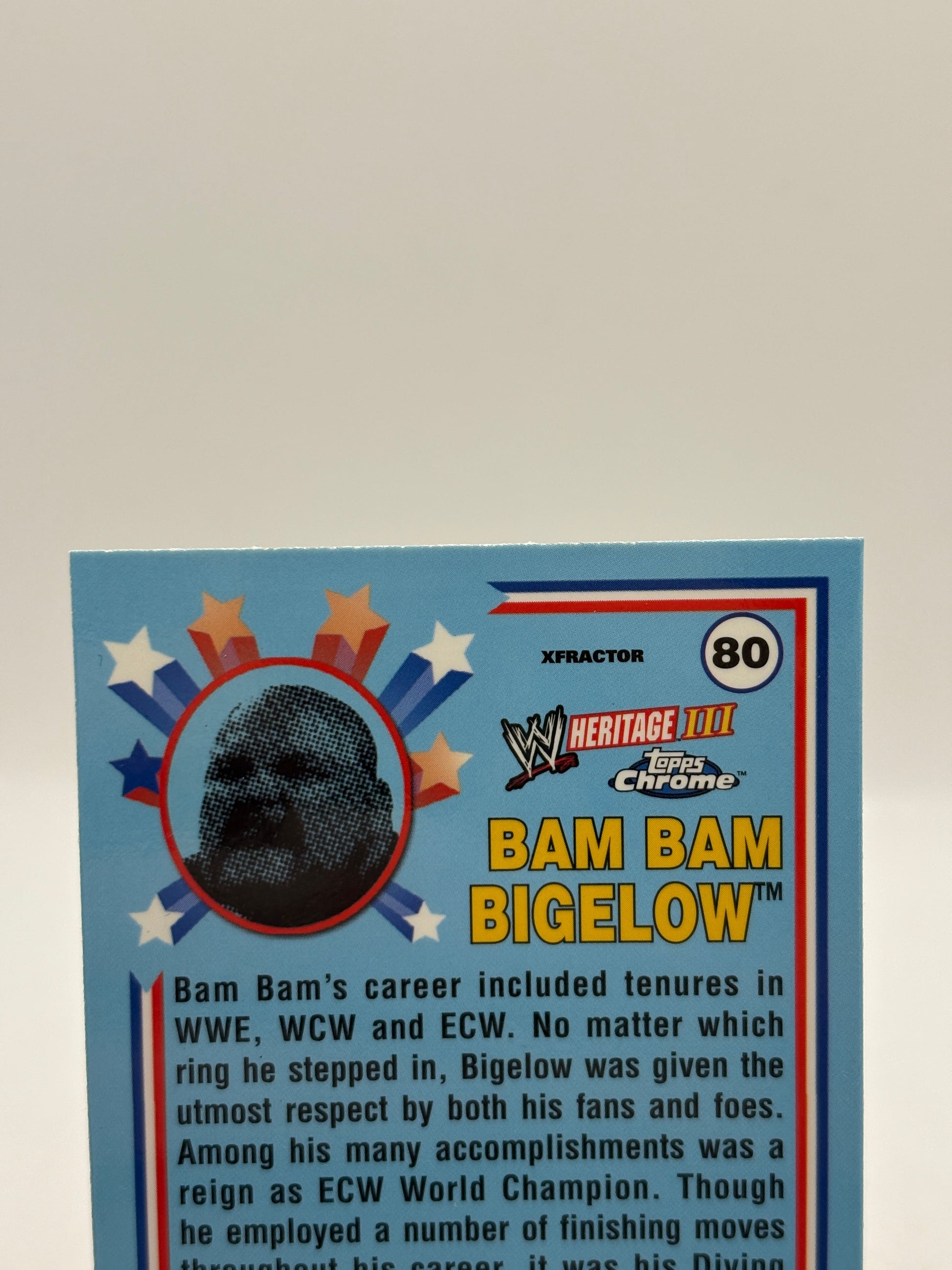 Topps Chrome WWE Heritage #80 Bam Bam Bigelow XFRACTOR FRENLY BRICKS - Open 7 Days image 3