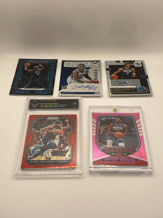 NBA Auto & Graded Minnesota Timberwolves Sports card lot,bundle - Karl-Anthony Towns + more (lot#48) FRENLY BRICKS - Open 7 Days