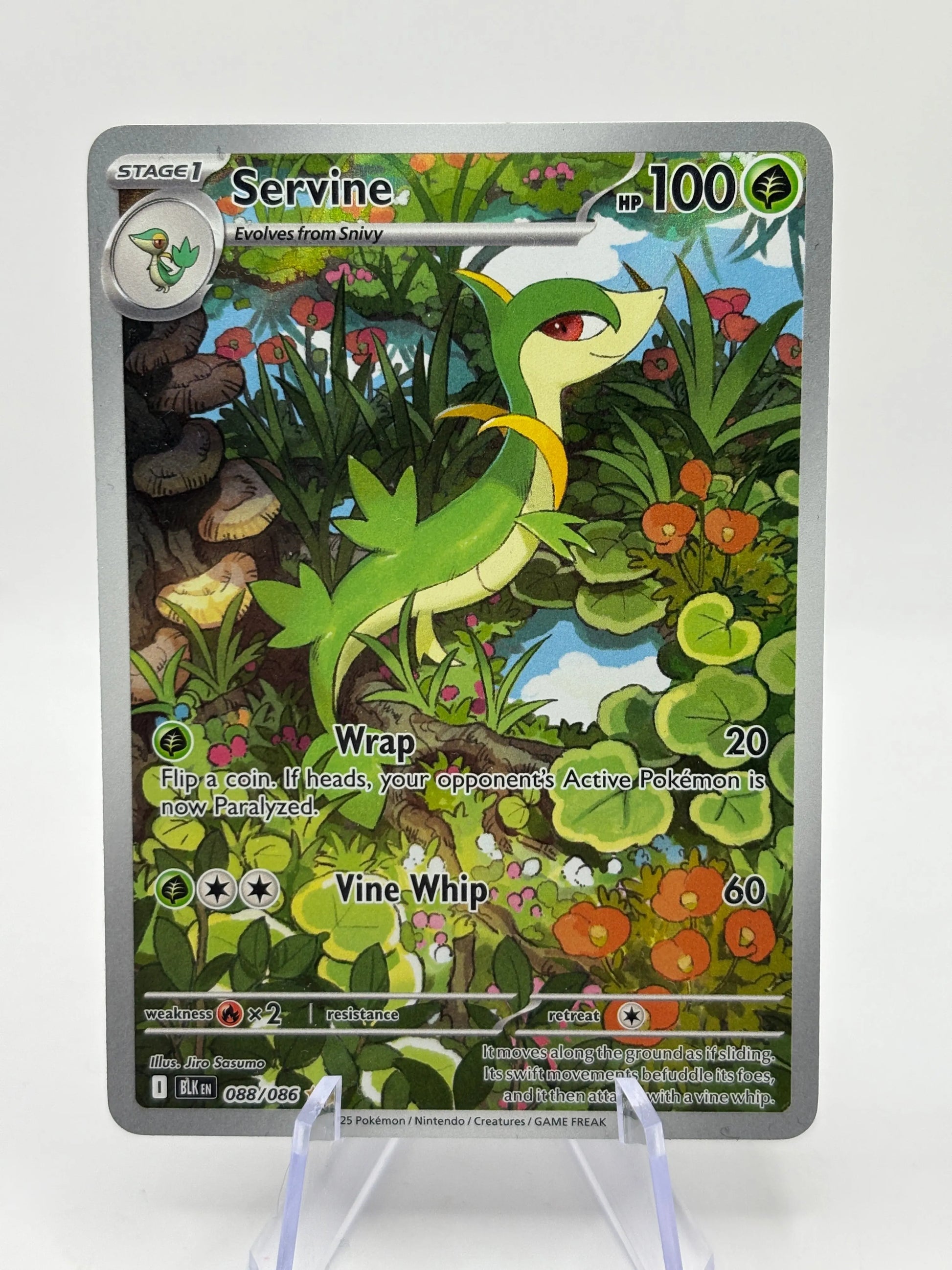 Pokemon TCG Black Bolt - Servine 088/086 Art Rare LP FRENLY BRICKS - Open 7 Days