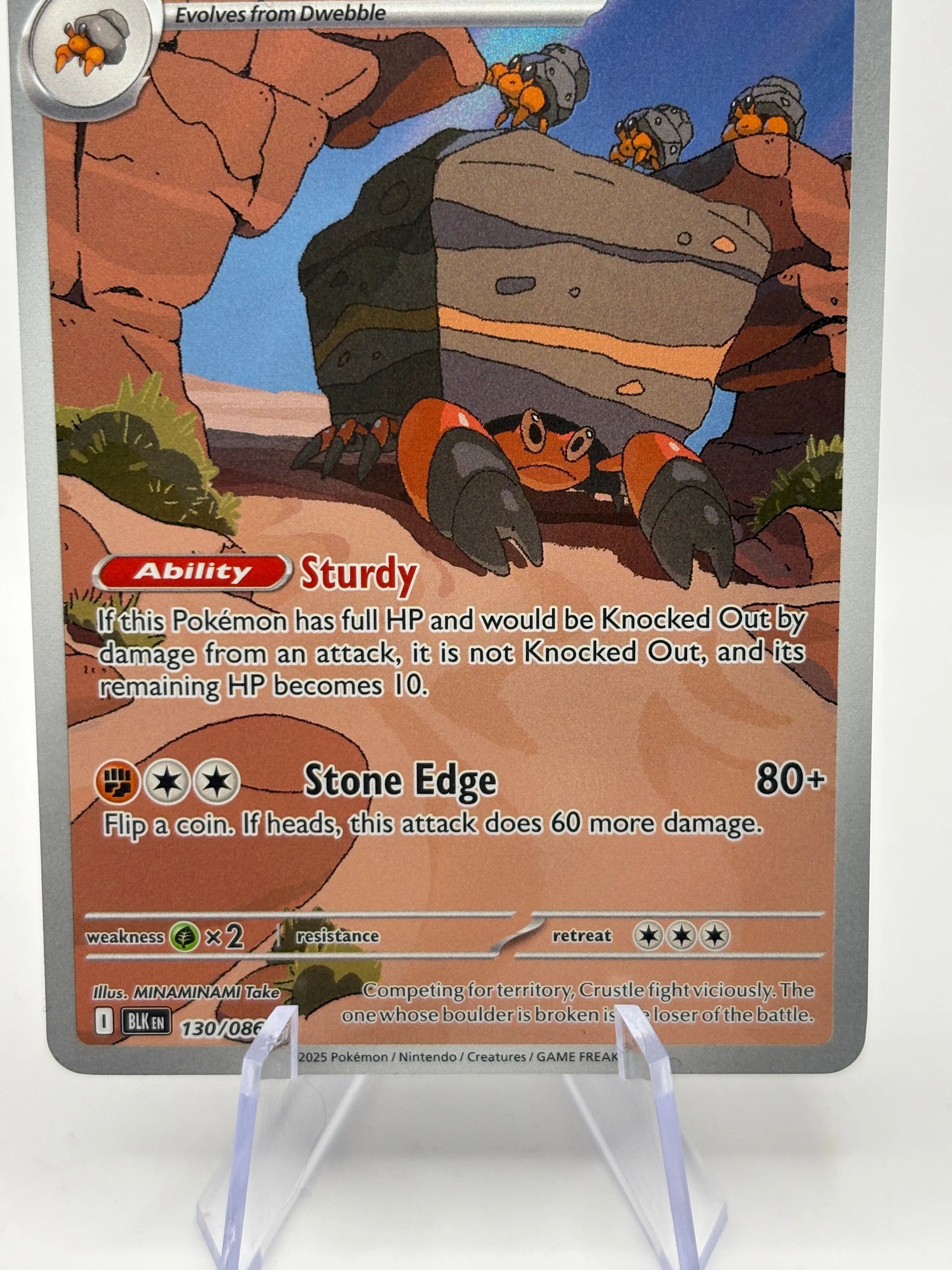 Pokemon TCG Black Bolt - Crustle #130/086 Art Rare NM FRENLY BRICKS - Open 7 Days