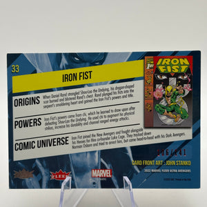 2022 Marvel Fleer Ultra Avengers #33 Iron Fist Red Foil 106/141 Numbered FRENLY BRICKS - Open 7 Days