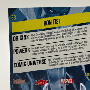 2022 Marvel Fleer Ultra Avengers #33 Iron Fist Red Foil 106/141 Numbered FRENLY BRICKS - Open 7 Days