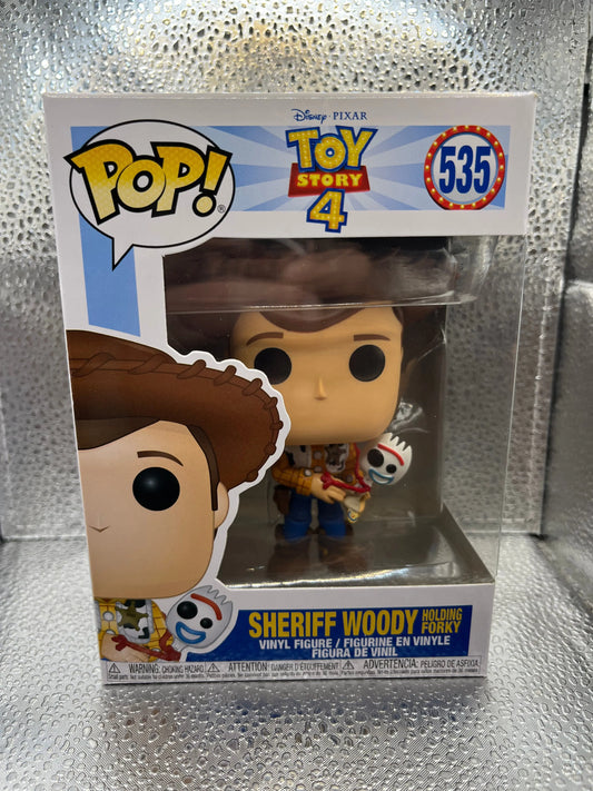 Funko POP Disney Pixar - Toy Story 4 - Sheriff Woody holding Forky #535 FRENLY BRICKS - Open 7 Days