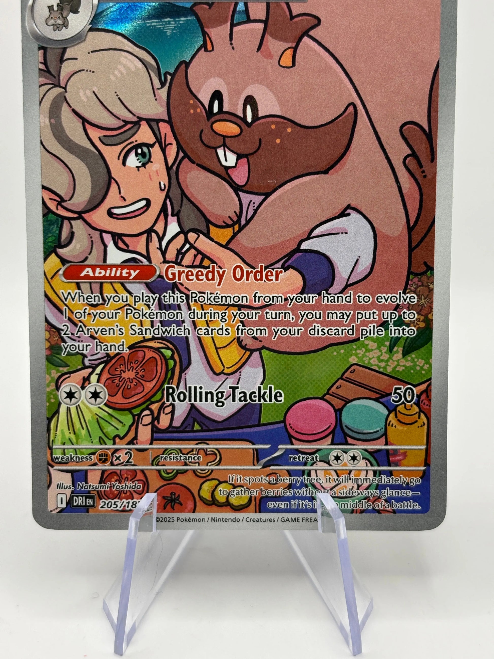 Pokemon TCG Destined Rivals - Arven’s Greedent #205/182 Art Rare LP FRENLY BRICKS - Open 7 Days