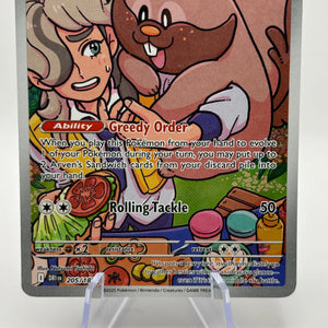 Pokemon TCG Destined Rivals - Arven’s Greedent #205/182 Art Rare LP FRENLY BRICKS - Open 7 Days