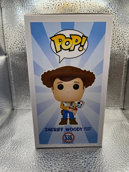 Funko POP Disney Pixar - Toy Story 4 - Sheriff Woody holding Forky #535 FRENLY BRICKS - Open 7 Days