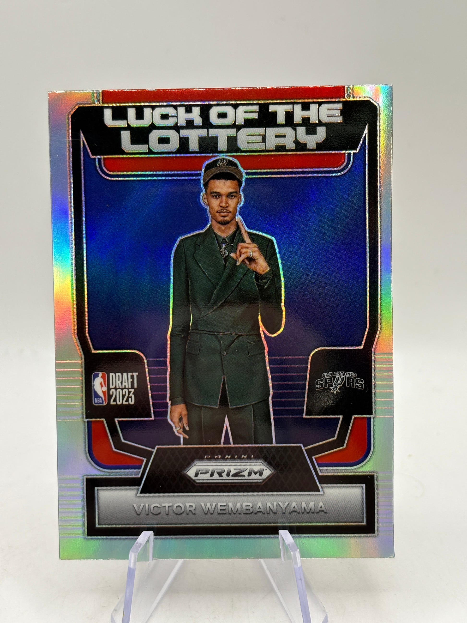 2023-24 Panini Prizm #7 Victor Wembanyama Silver Luck of the Lottery NM, photo 5 image 5