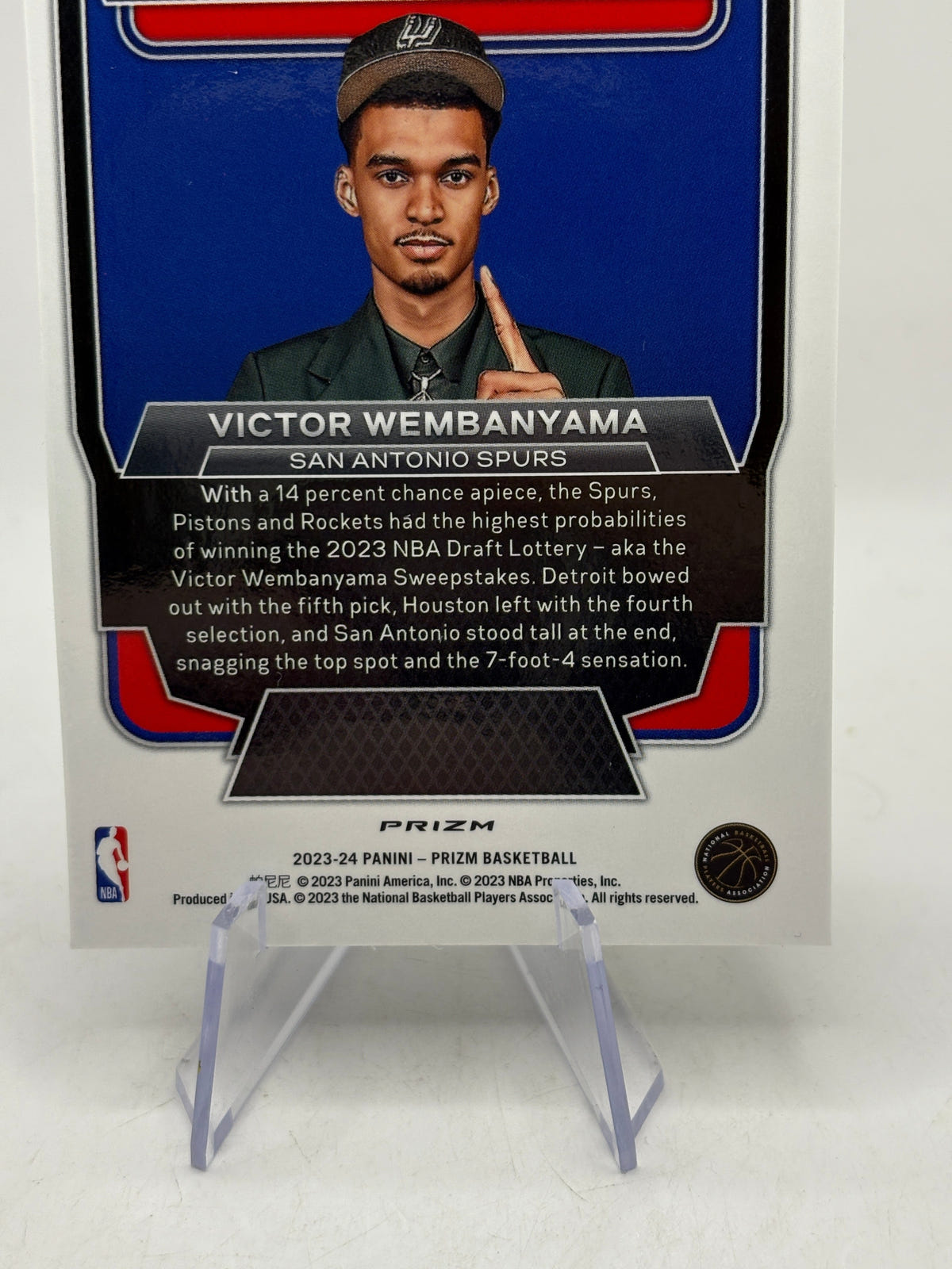 2023-24 Panini Prizm #7 Victor Wembanyama Silver Luck of the Lottery NM, photo 4 image 4