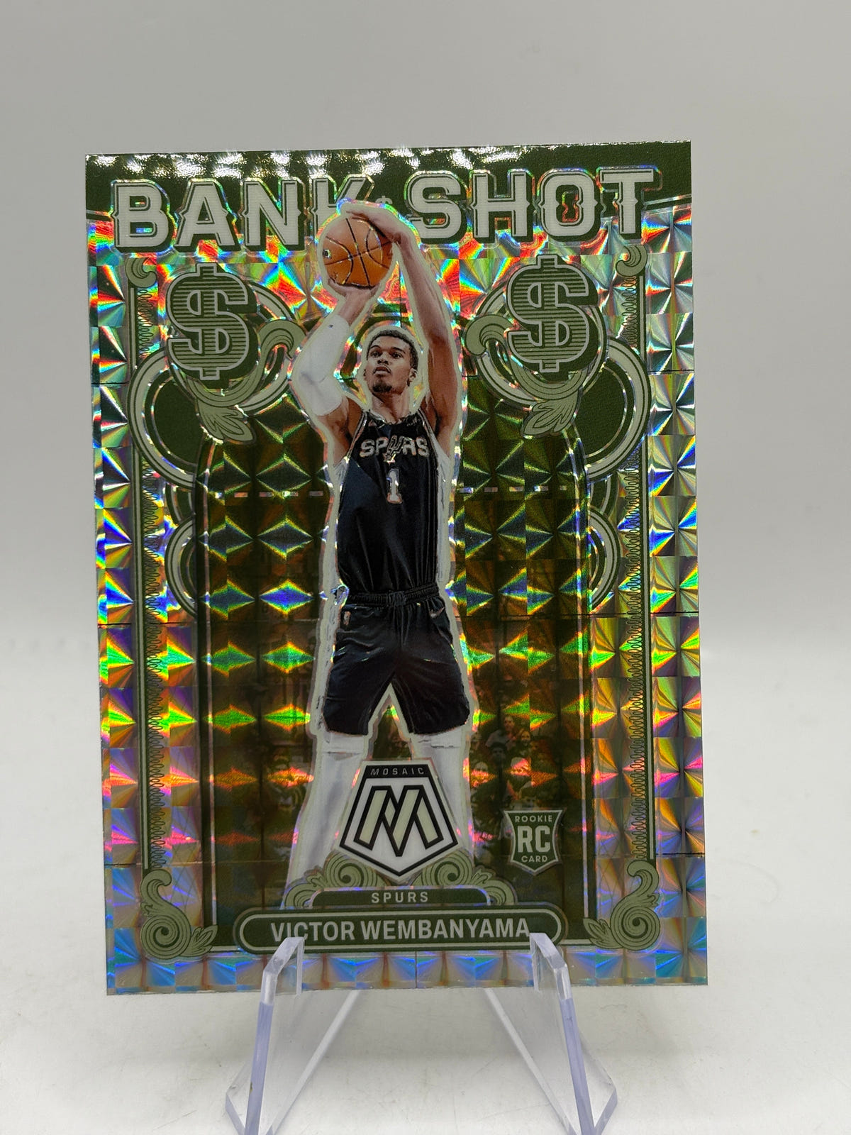 2023-24 Panini Mosaic Basketball - Victor Wembanyama Bank Shot Mosaic Silver image 1