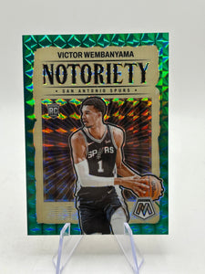 2023-24 Panini Mosaic - #5 Victor Wembanyama Notoriety Green Mosaic ROOKIE /75