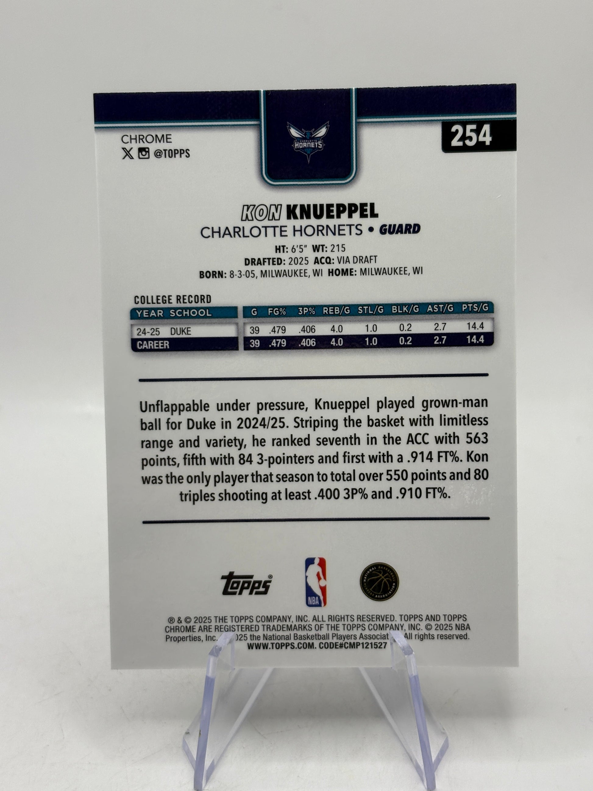 2025-26 Topps Chrome #254 Kon Knueppel Silver Wave FRENLY BRICKS - Open 7 Days