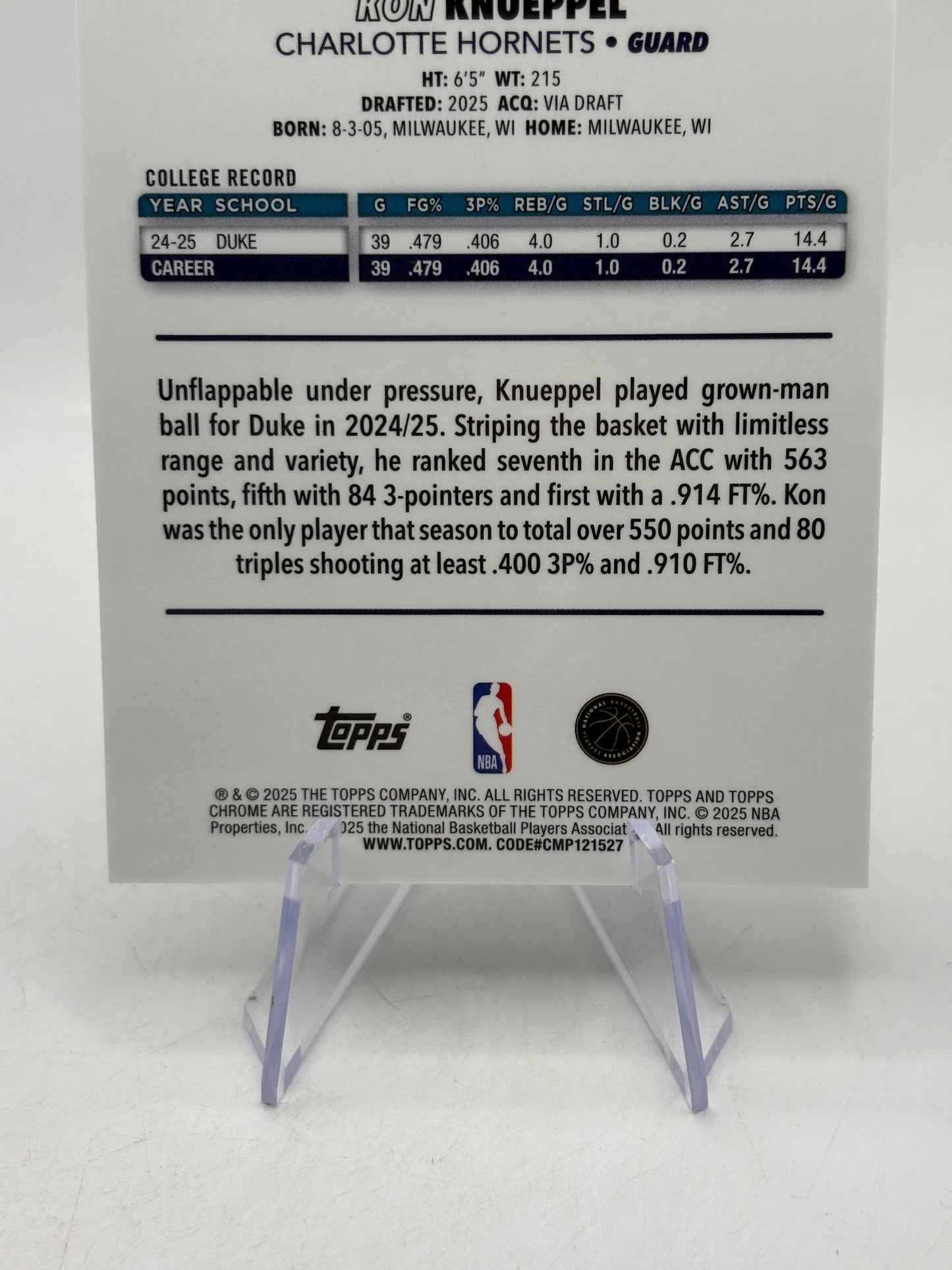 2025-26 Topps Chrome #254 Kon Knueppel Silver Wave FRENLY BRICKS - Open 7 Days