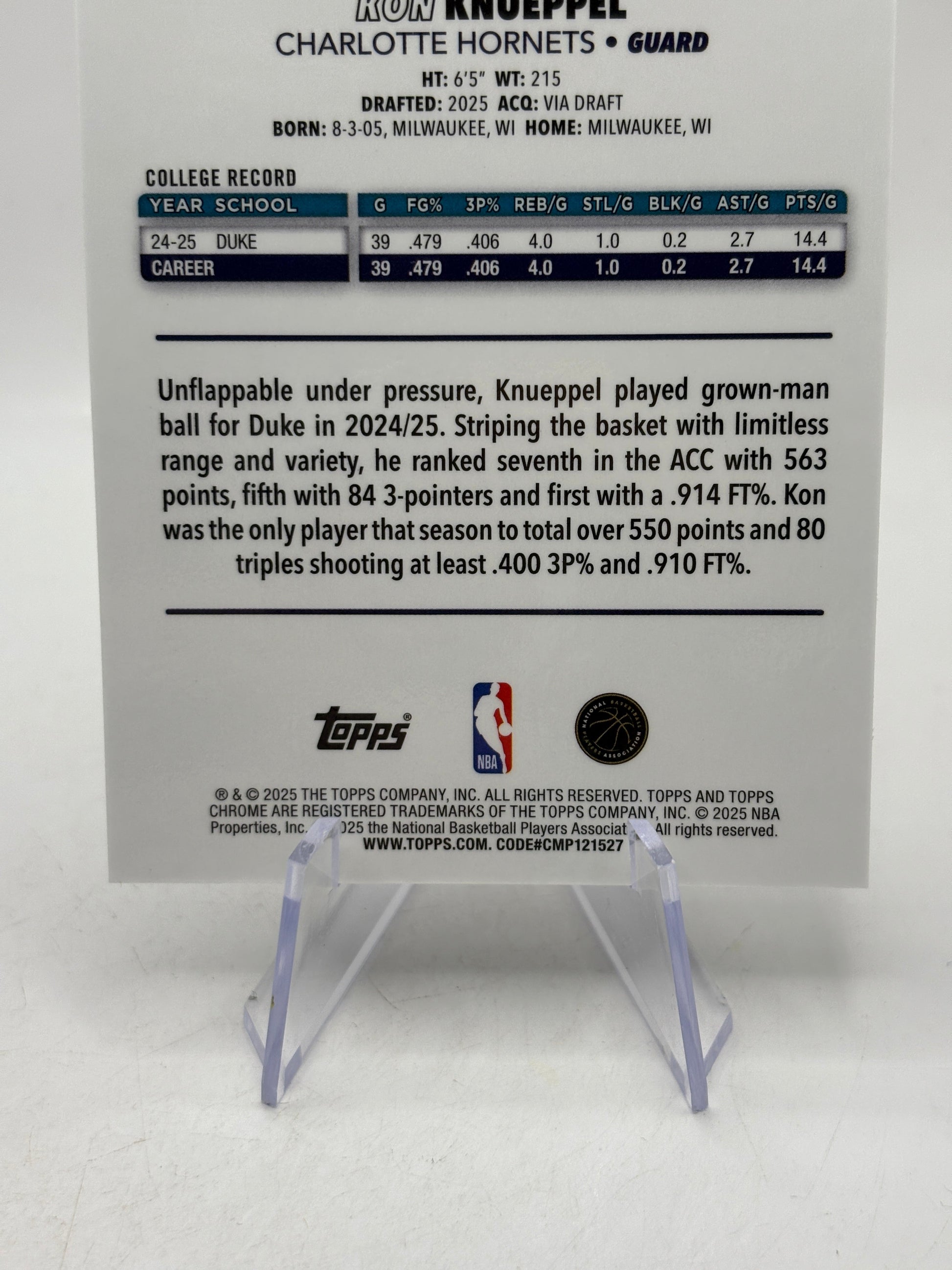 2025-26 Topps Chrome #254 Kon Knueppel Silver Wave FRENLY BRICKS - Open 7 Days