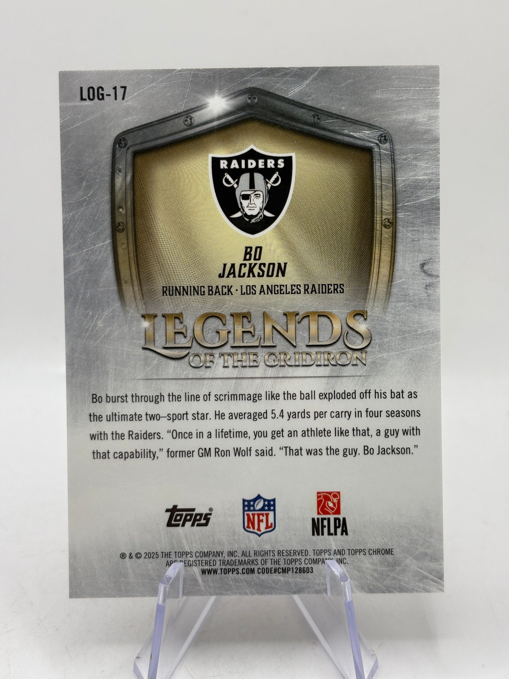 2025 Topps Chrome NFL - Legends Bo Jackson Gold /50, photo 2 image 2