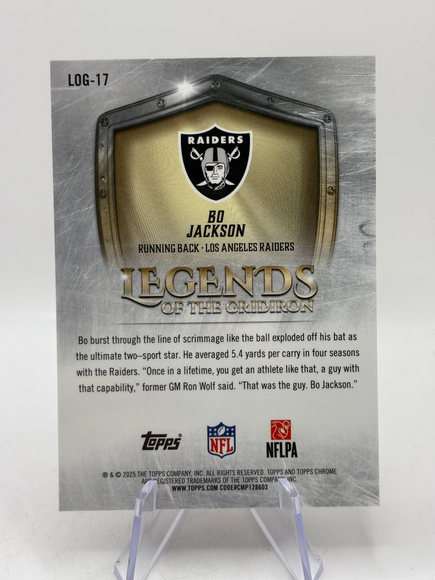 2025 Topps Chrome NFL - Legends Bo Jackson Gold /50 FRENLY BRICKS - Open 7 Days