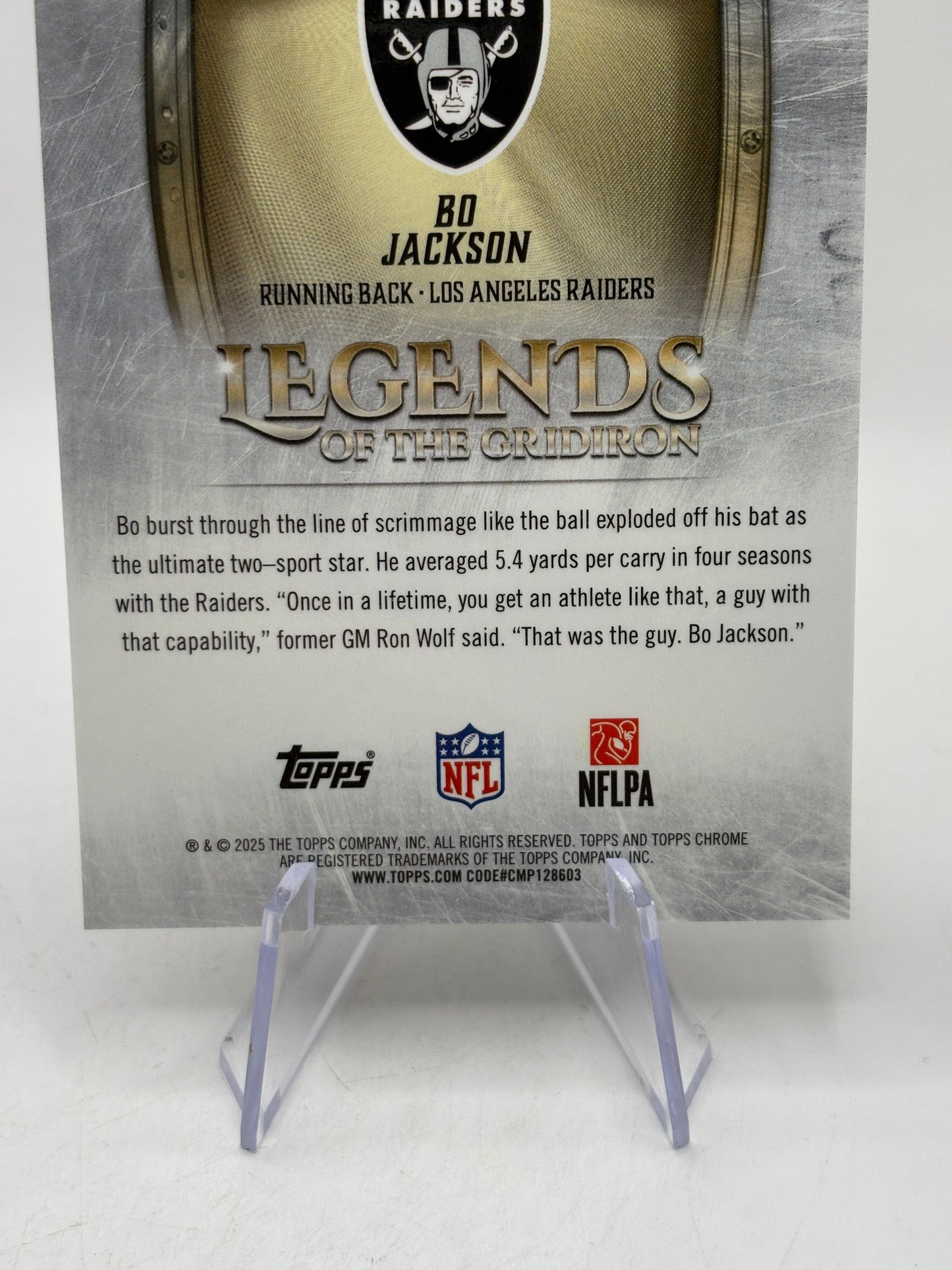 2025 Topps Chrome NFL - Legends Bo Jackson Gold /50 FRENLY BRICKS - Open 7 Days