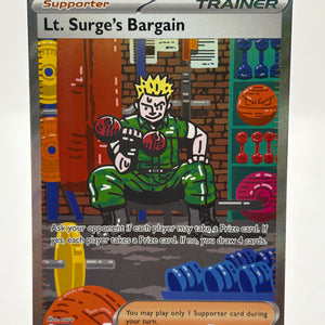 Pokemon TCG Mega Evolution - Lt. Surge’s Bargain 185/132 Special Illustration Rare NM FRENLY BRICKS - Open 7 Days