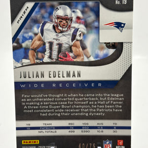 2019 Panini Prizm Green Scope Prizm /75 Julian Edelman #19 FRENLY BRICKS - Open 7 Days