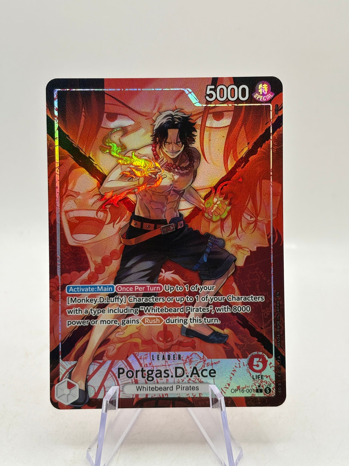 One Piece TCG OP16 - Portgas D Ace OP16-001 Leader Alt Art FRENLY BRICKS - Open 7 Days