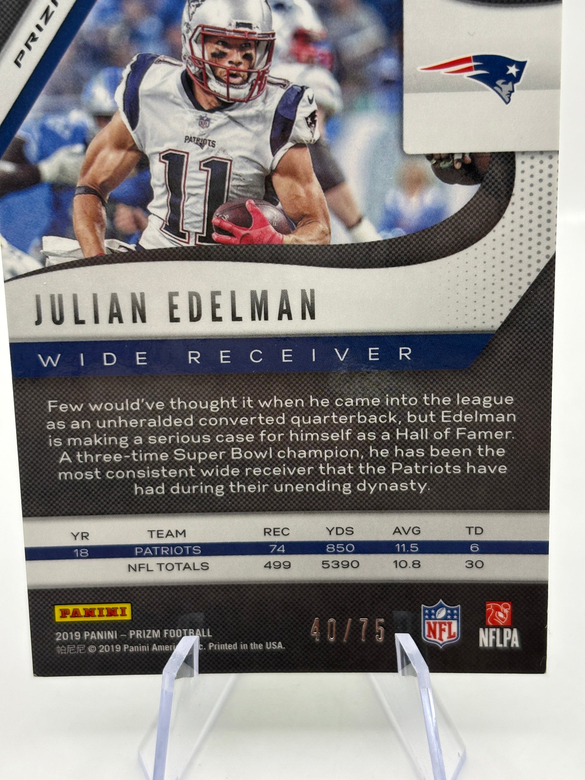 2019 Panini Prizm Green Scope Prizm /75 Julian Edelman #19 FRENLY BRICKS - Open 7 Days