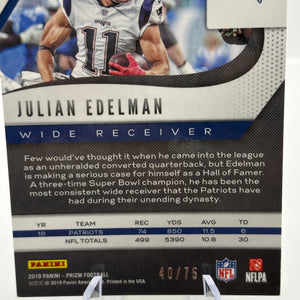 2019 Panini Prizm Green Scope Prizm /75 Julian Edelman #19 FRENLY BRICKS - Open 7 Days