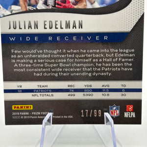 2019 Panini Prizm Football - Julian Edelman 17/99 Blue Cracked Ice NM FRENLY BRICKS - Open 7 Days