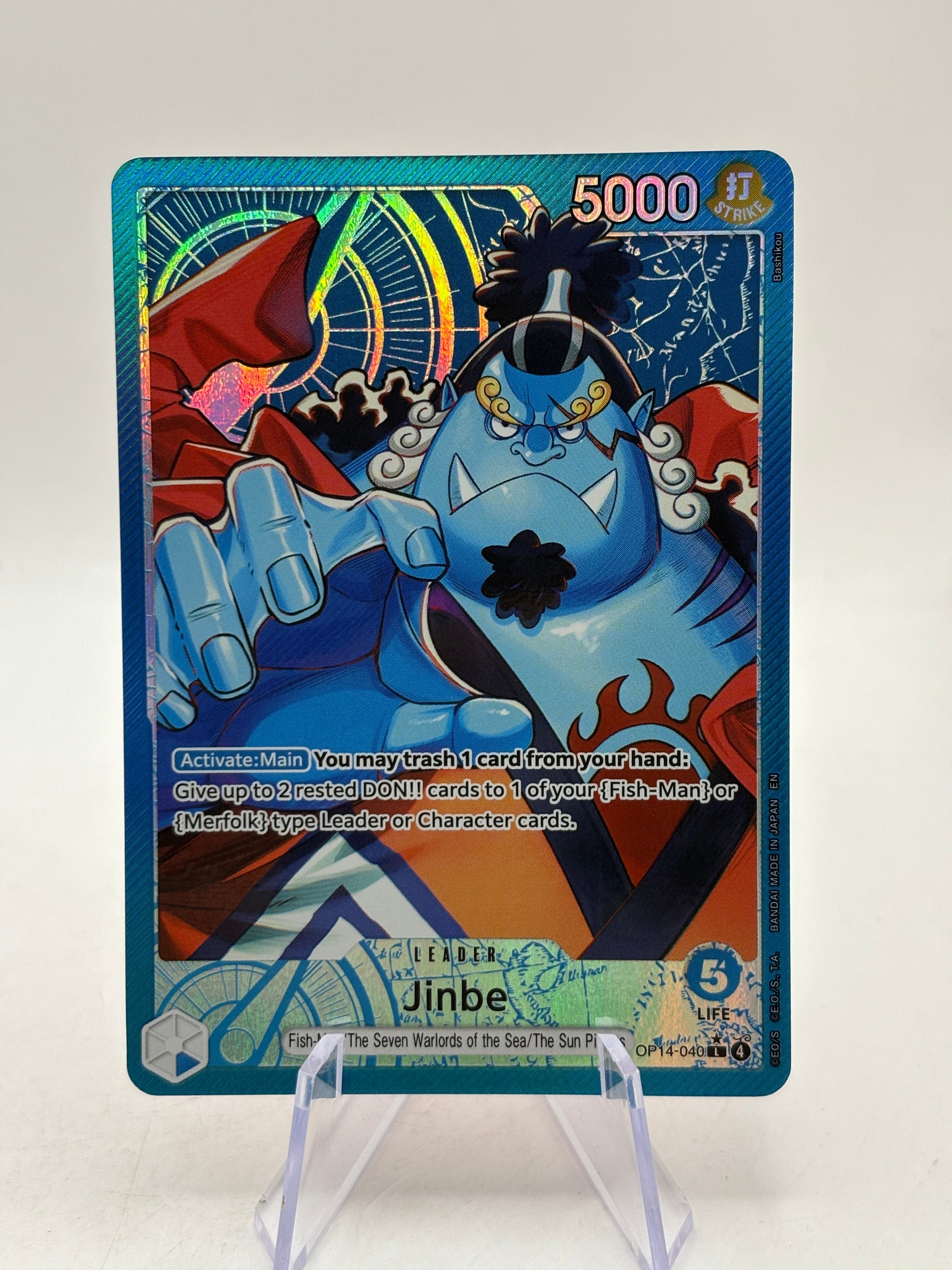One Piece TCG OP14 - Jinbe OP14-040 Leader Alternate Art image 1
