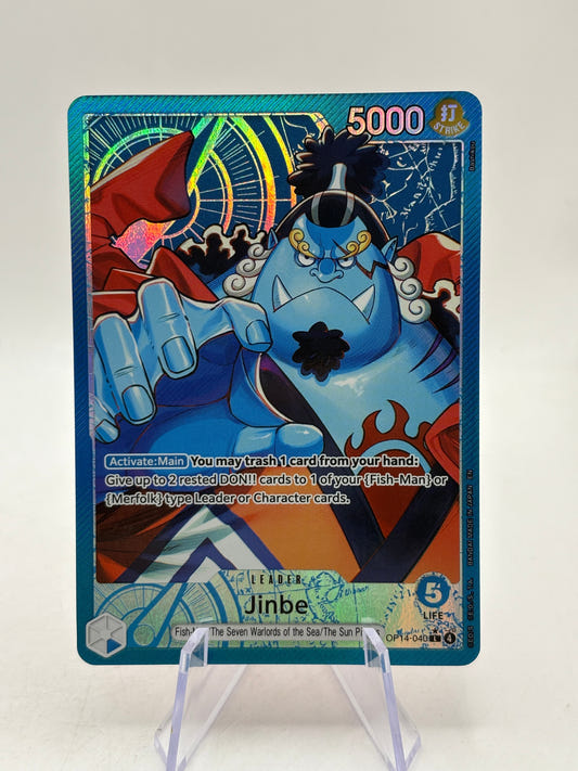 One Piece TCG OP14 - Jinbe OP14-040 Leader Alternate Art FRENLY BRICKS - Open 7 Days