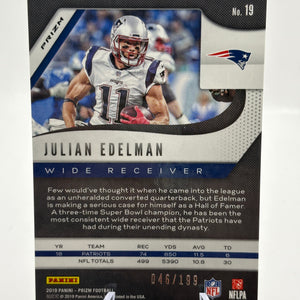 2019 Panini Prizm #19 Julian Edelman Blue Wave #/199 FRENLY BRICKS - Open 7 Days