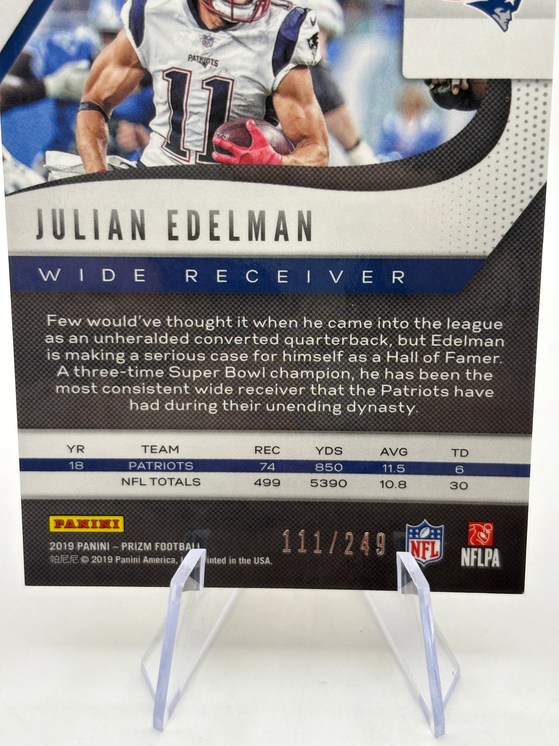 2019 Panini Prizm Orange Prizm /249 Julian Edelman #19 FRENLY BRICKS - Open 7 Days