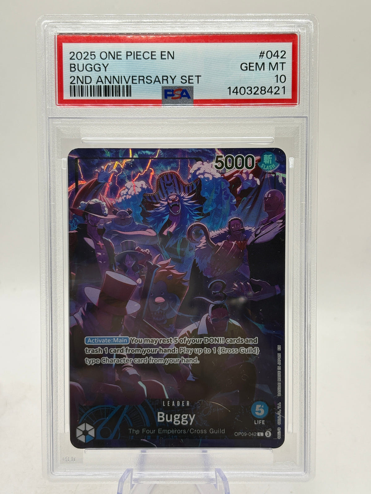 2025 One Piece TCG - Buggy OP09-042 2nd Anniversary PSA 10 English, photo 3 image 3